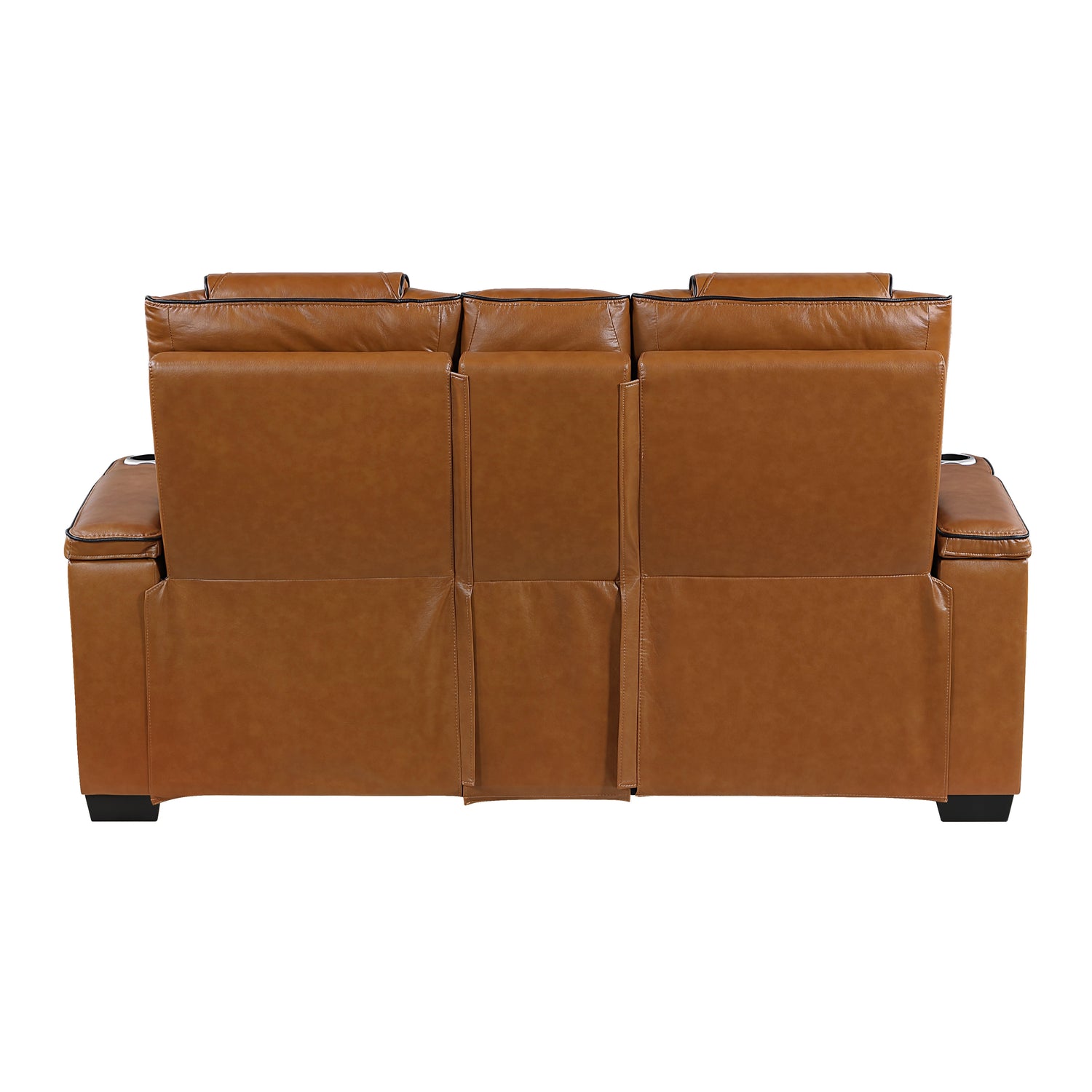 8449BR-2PWHM Power Double Reclining Love Seat with Center Console, Power Headrests, Storage Arms with Cup Holders, Wireless charger, Air Massage and Heat, LED Lighting and Charging Ports - 8449BR-2PWHM
