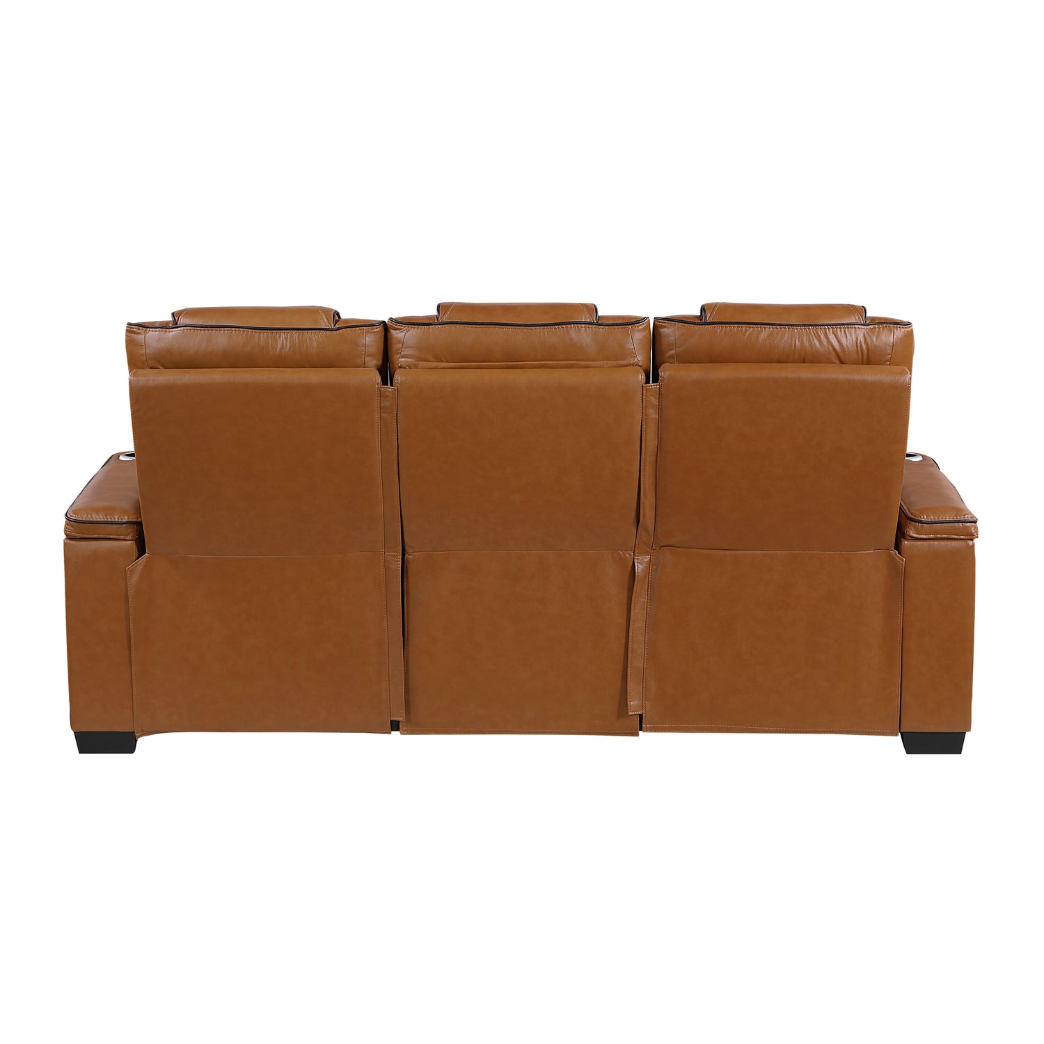 8449BR-3PWHM Power Double Reclining Sofa with Center Drop-Down Cup Holders, Power Headrests, Storage Arms with Cup holders, Reading Lights, Wireless Charger, Air Massage and Heat, LED Lighting and Charging Ports - 8449BR-3PWHM