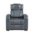 8449BU-1PWHM Power Reclining Chair with Power Headrest, Storage Arms with Cup Holders, Air Massage and Heat, LED Lighting and Charging Ports - 8449BU-1PWHM