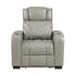 8449GY-1PWHM Power Reclining Chair with Power Headrest, Storage Arms with Cup Holders, Air Massage and Heat, LED Lighting and Charging Ports - 8449GY-1PWHM