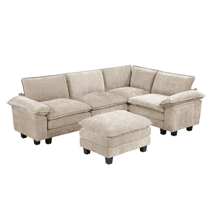 8450PWT*53ACCR (6)6-Piece Modular Sectional with Ottoman - 8450PWT*53ACCR