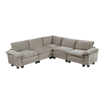 8450PWT*54ACCR (6)5-Piece Modular Sectional - 8450PWT*54ACCR