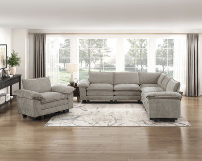 8450PWT*54ACCR (6)5-Piece Modular Sectional - 8450PWT*54ACCR