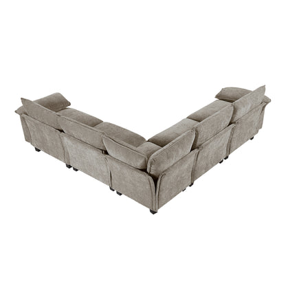 8450PWT*54ACCR (6)5-Piece Modular Sectional - 8450PWT*54ACCR
