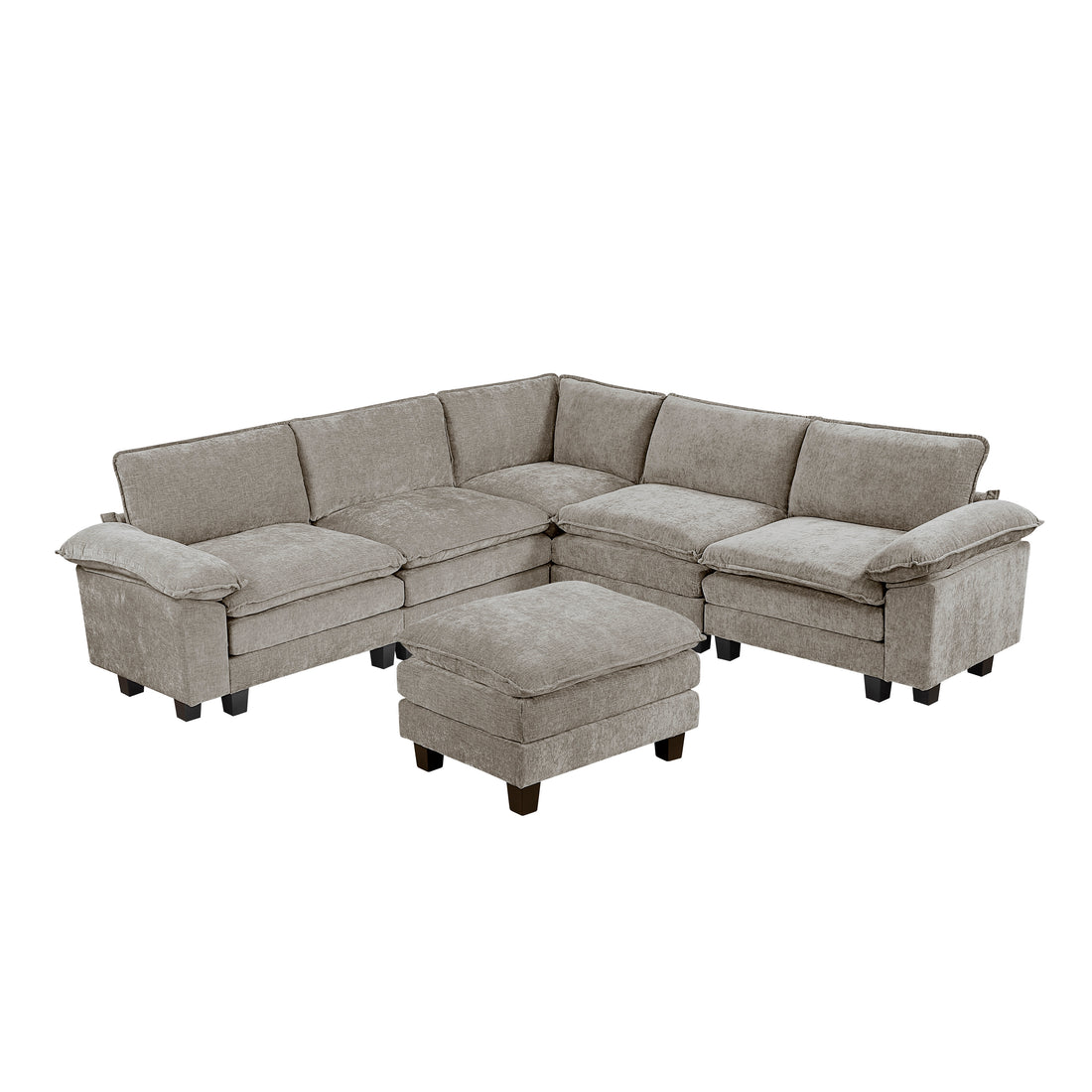 8450PWT*64ACCROT (7)6-Piece Modular Sectional with Ottoman - 8450PWT*64ACCROT