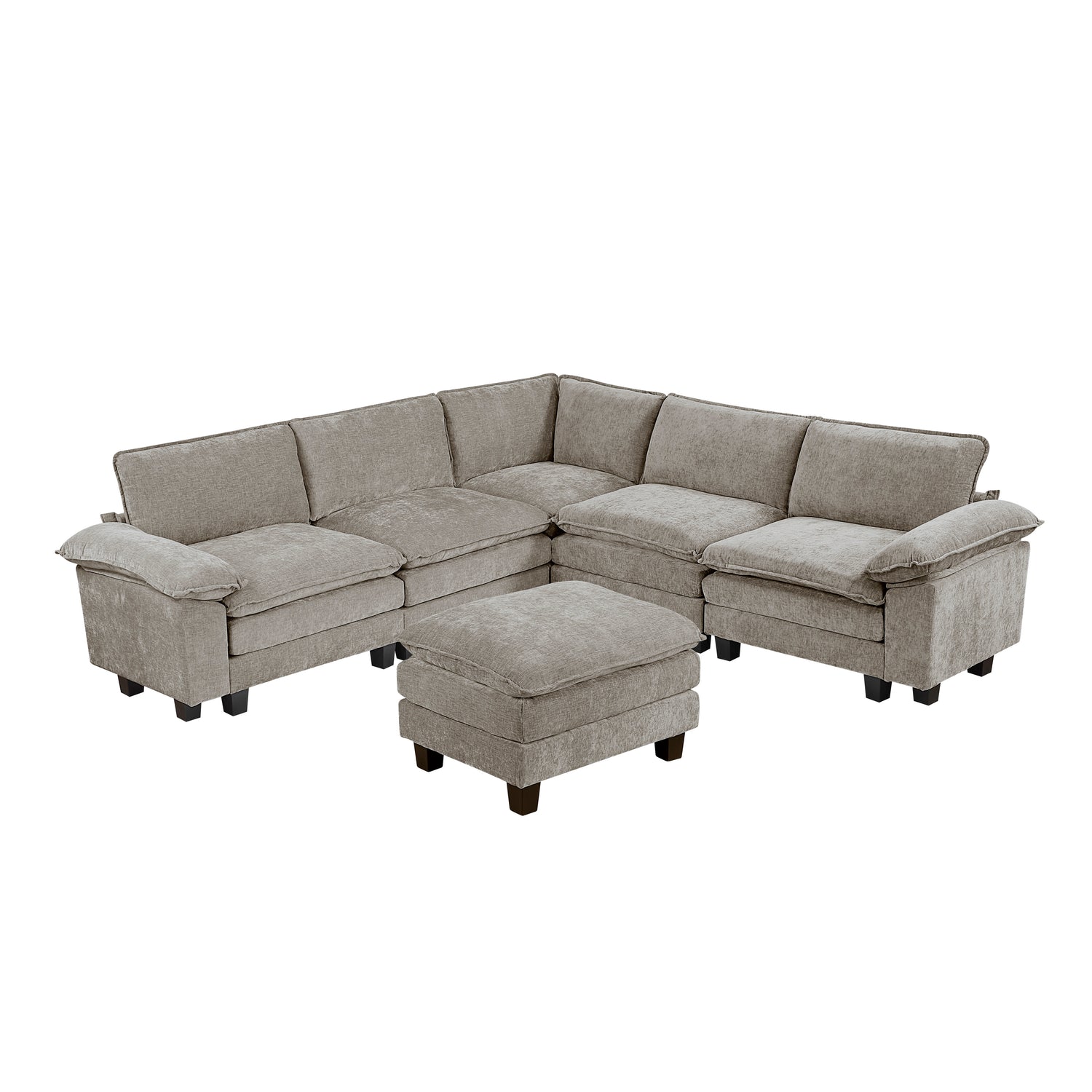 8450PWT*64ACCROT (7)6-Piece Modular Sectional with Ottoman - 8450PWT*64ACCROT