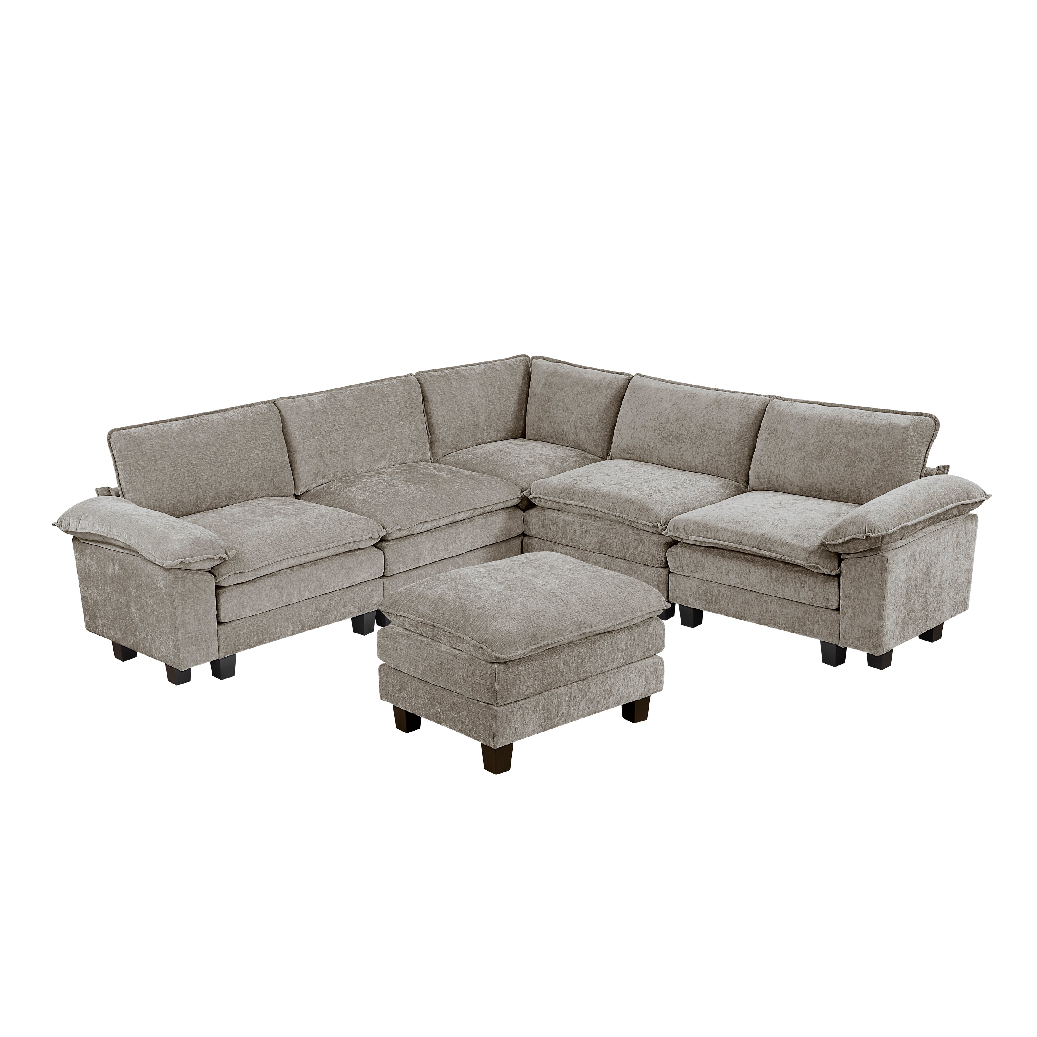 8450PWT*64ACCROT (7)6-Piece Modular Sectional with Ottoman - 8450PWT*64ACCROT