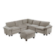 8450PWT*64ACCROT (7)6-Piece Modular Sectional with Ottoman - 8450PWT*64ACCROT