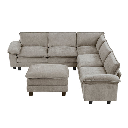 8450PWT*64ACCROT (7)6-Piece Modular Sectional with Ottoman - 8450PWT*64ACCROT