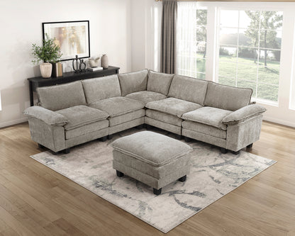 8450PWT*64ACCROT (7)6-Piece Modular Sectional with Ottoman - 8450PWT*64ACCROT