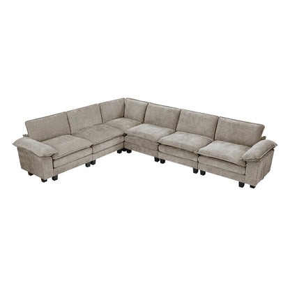 8450PWT*65ACCR (7)6-Piece Modular Sectional - 8450PWT*65ACCR