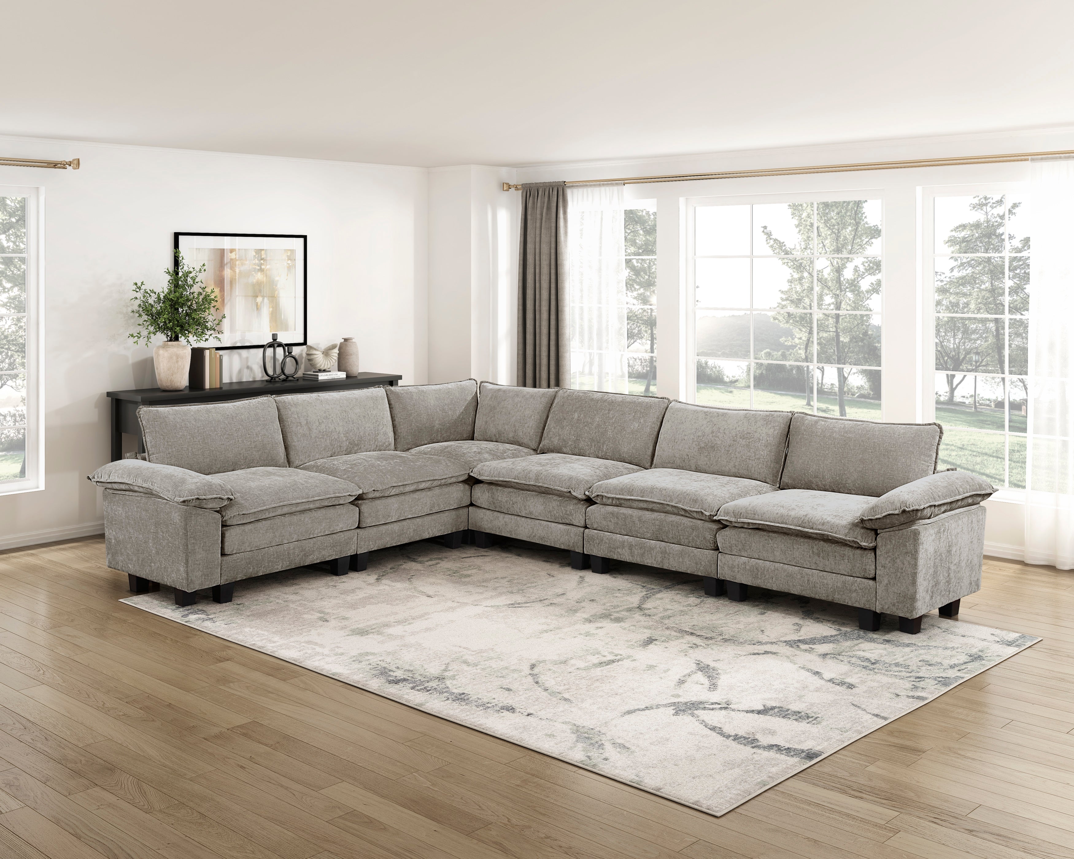 8450PWT*65ACCR (7)6-Piece Modular Sectional - 8450PWT*65ACCR