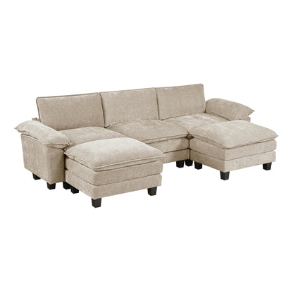 8450TPE*53AC2OT (6)5-Piece Modular Sectional with Ottoman - 8450TPE*53AC2OT