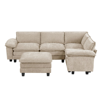 8450TPE*53ACCR (6)6-Piece Modular Sectional with Ottoman - 8450TPE*53ACCR
