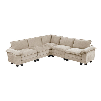 8450TPE*54ACCR (6)5-Piece Modular Sectional - 8450TPE*54ACCR