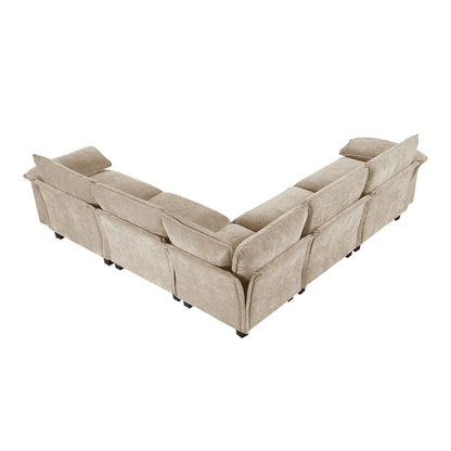 8450TPE*54ACCR (6)5-Piece Modular Sectional - 8450TPE*54ACCR