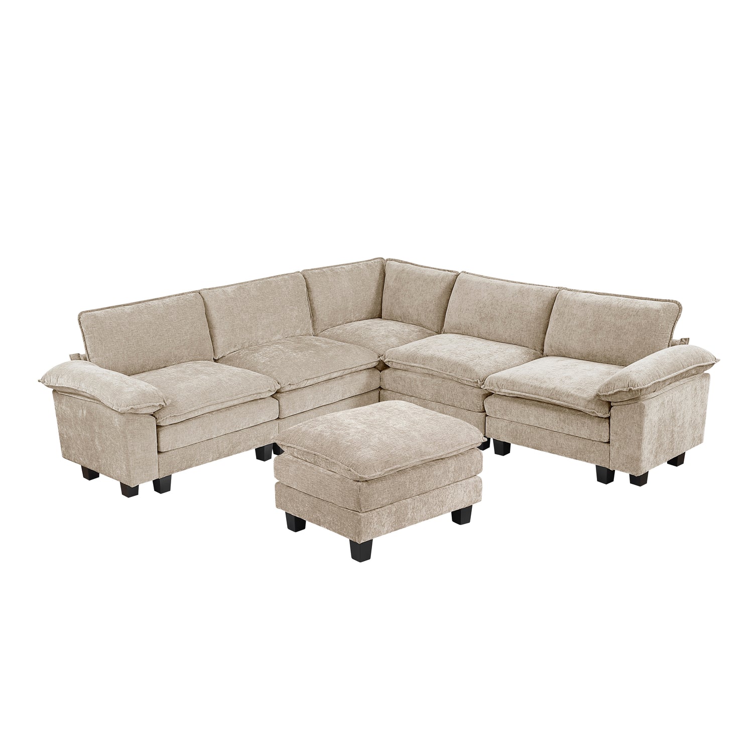 8450TPE*64ACCROT (7)6-Piece Modular Sectional with Ottoman - 8450TPE*64ACCROT
