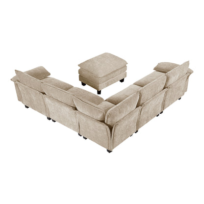 8450TPE*64ACCROT (7)6-Piece Modular Sectional with Ottoman - 8450TPE*64ACCROT