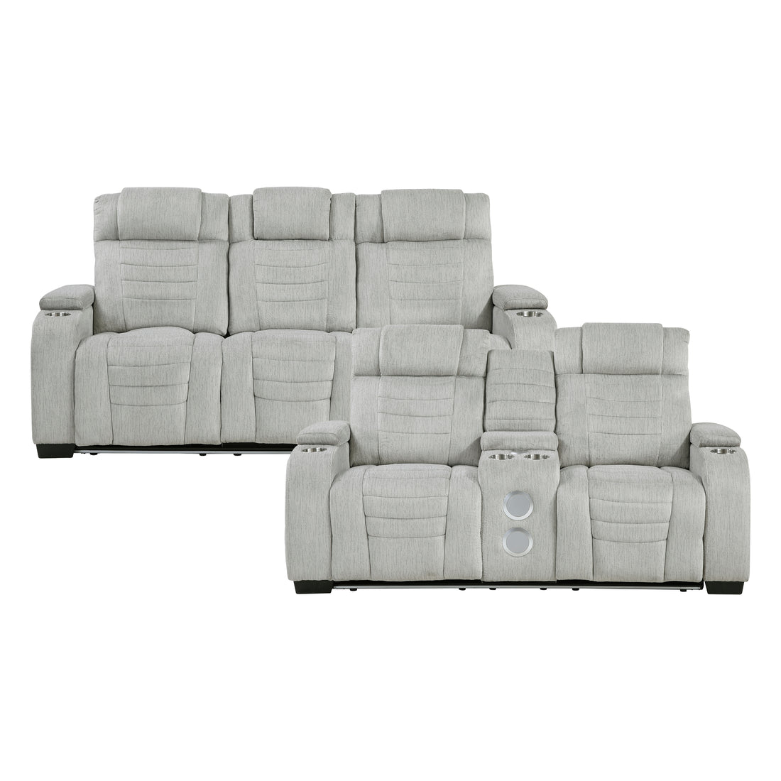 8455GRY*2 2pc Set: Sofa, Love - 8455GRY*2