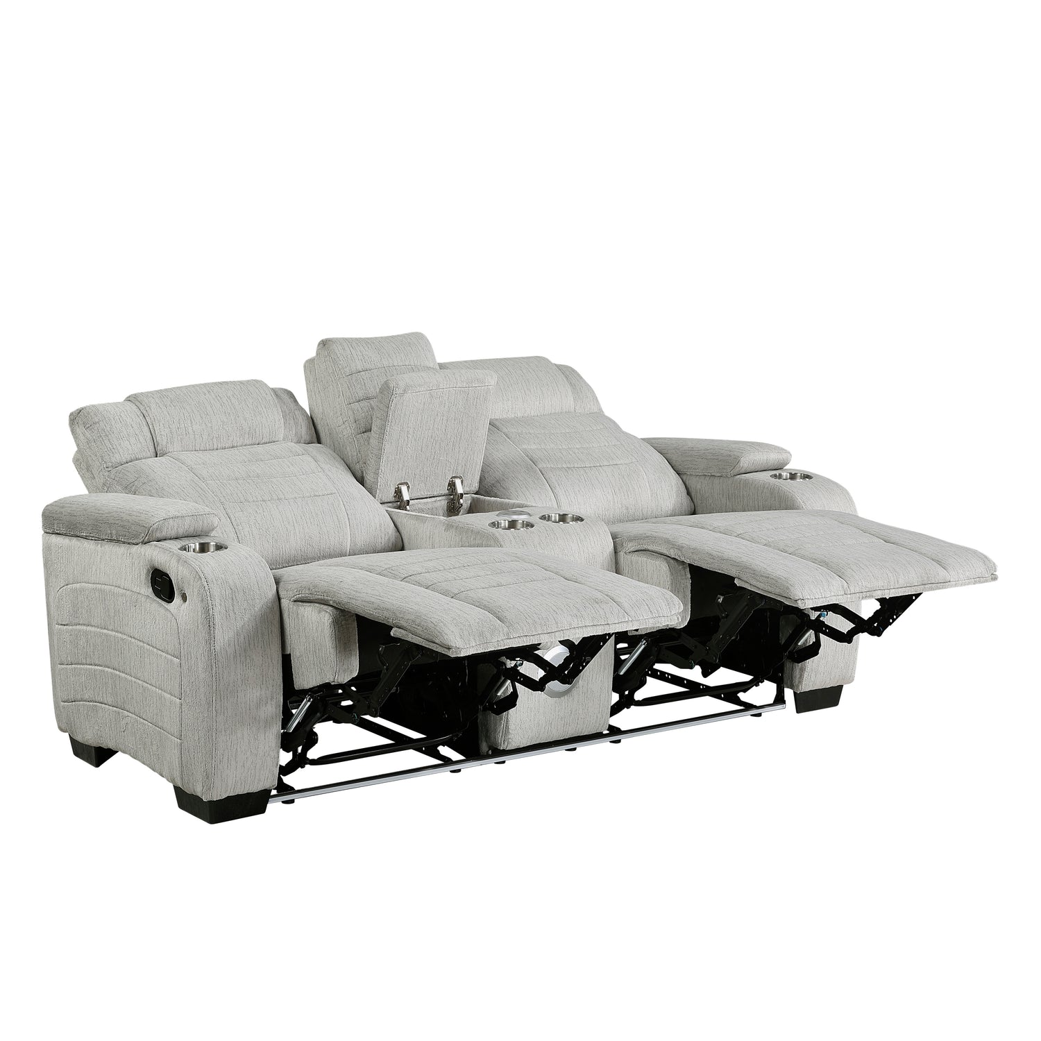 8455GRY*2 2pc Set: Sofa, Love - 8455GRY*2