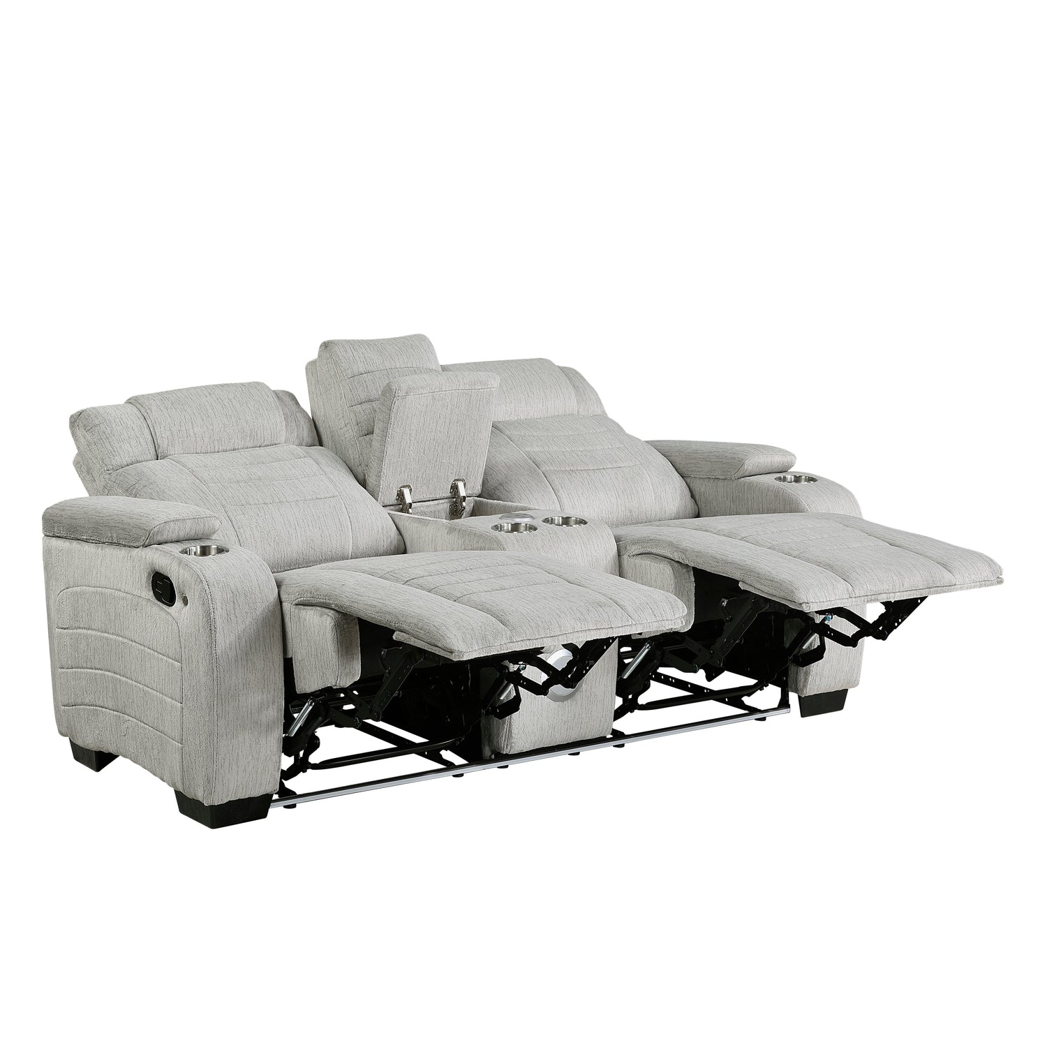 Ronan Light Gray Double Reclining Living Room Set from Homelegance - Luna Furniture