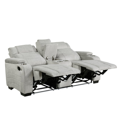 Ronan Light Gray Double Reclining Living Room Set from Homelegance - Luna Furniture