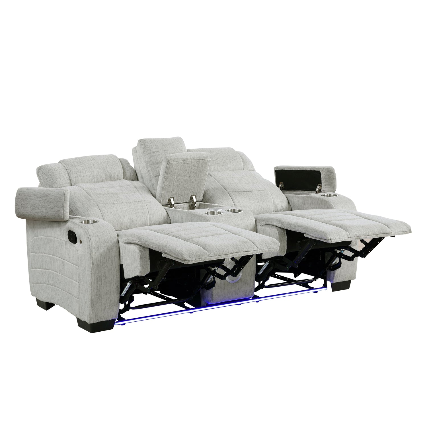 Ronan Light Gray Double Reclining Living Room Set from Homelegance - Luna Furniture