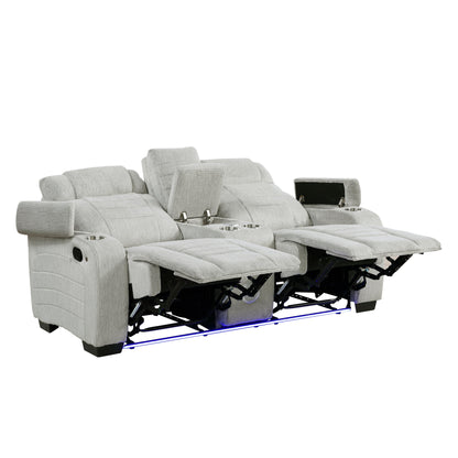 Ronan Light Gray Double Reclining Living Room Set from Homelegance - Luna Furniture