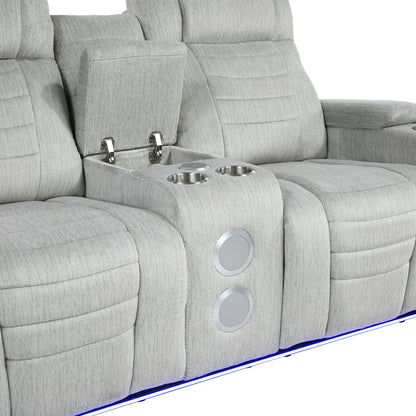 Ronan Light Gray Double Reclining Living Room Set from Homelegance - Luna Furniture
