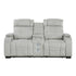 8455GRY-2 Double Reclining Love Seat with Center Console, Wireless Speakers, Storage Arms, Cup holders and LED - 8455GRY-2