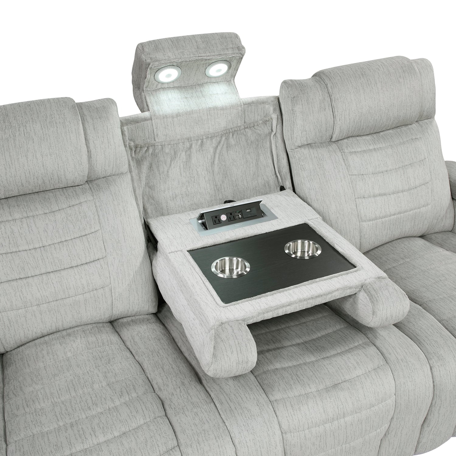 Ronan Light Gray Double Reclining Living Room Set from Homelegance - Luna Furniture