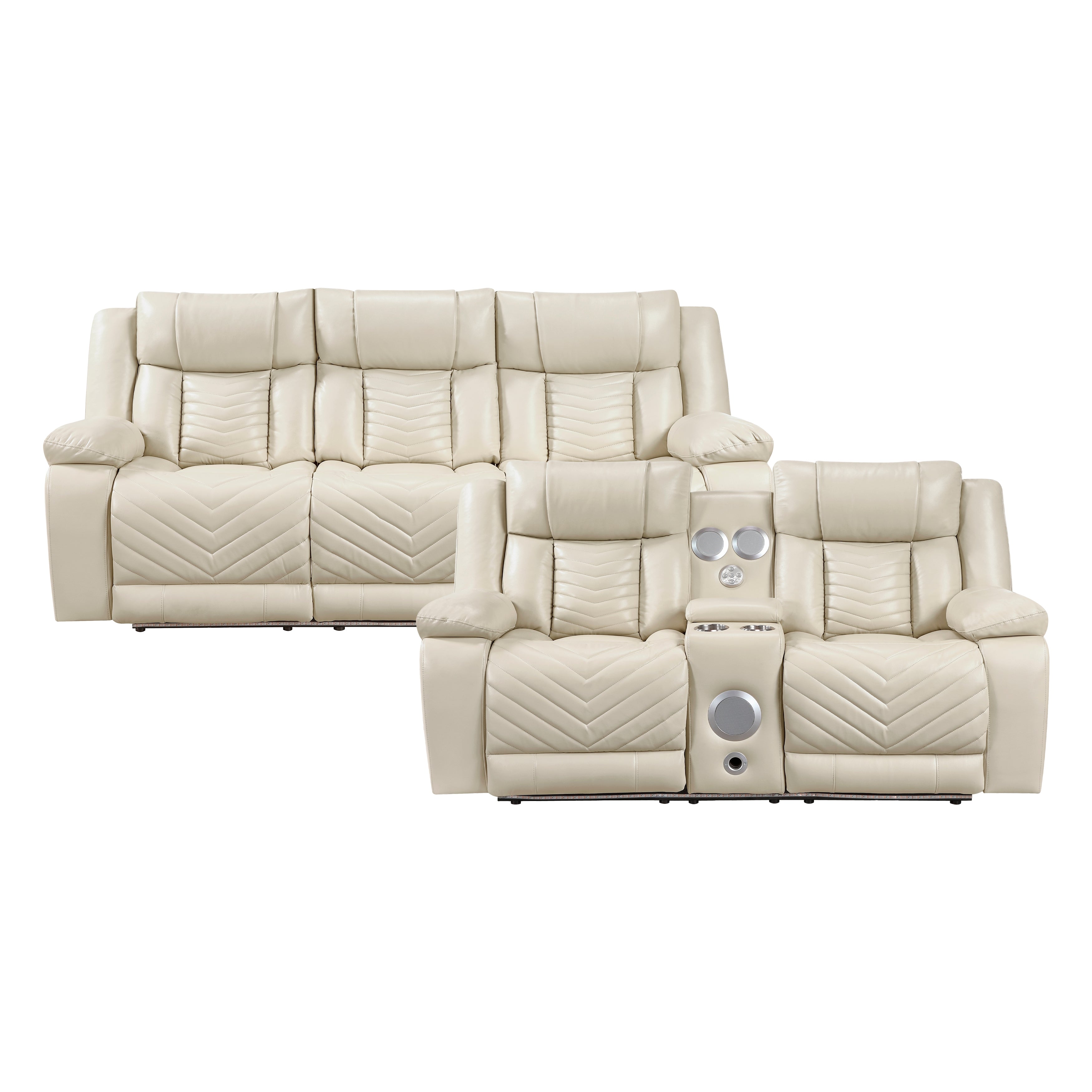8457BEG*2PW 2pc Set: Sofa, Love (Power) - 8457BEG*2PW