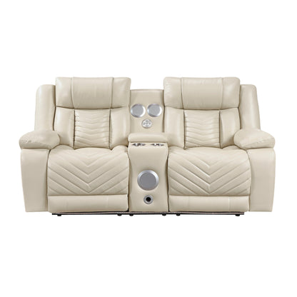 Huron Beige Power Double Reclining Living Room Set from Homelegance - Luna Furniture