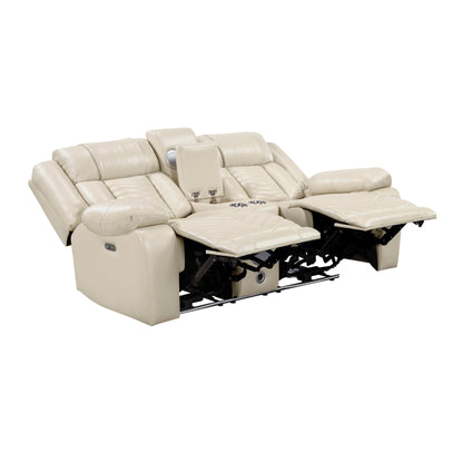 Huron Beige Power Double Reclining Living Room Set from Homelegance - Luna Furniture