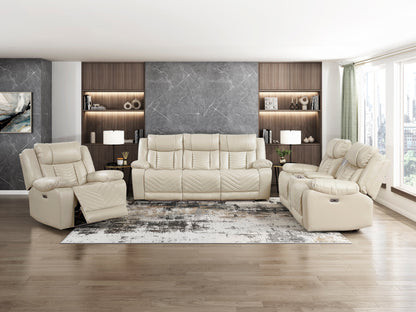 Huron Beige Power Double Reclining Sofa from Homelegance - Luna Furniture