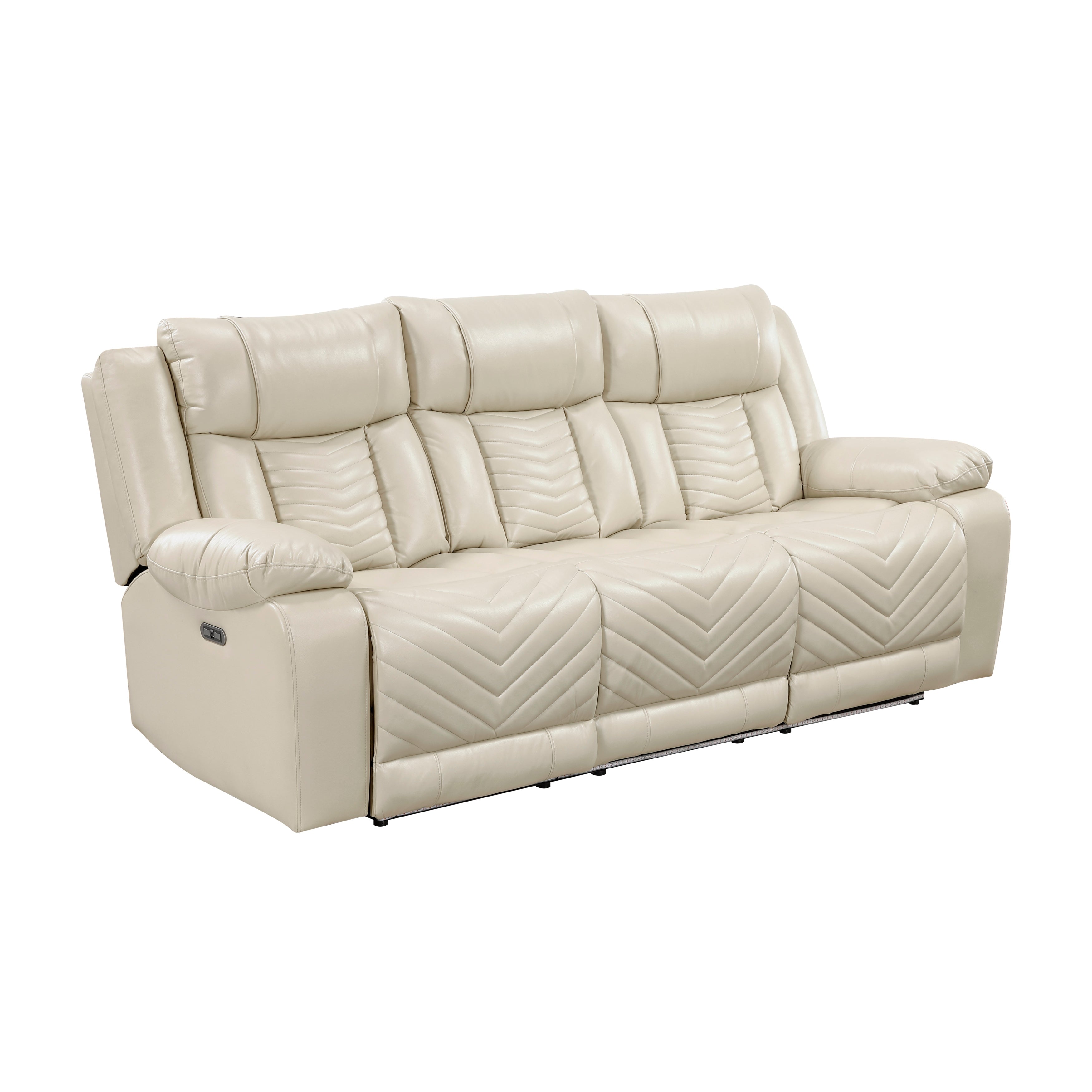 Huron Beige Power Double Reclining Sofa from Homelegance - Luna Furniture