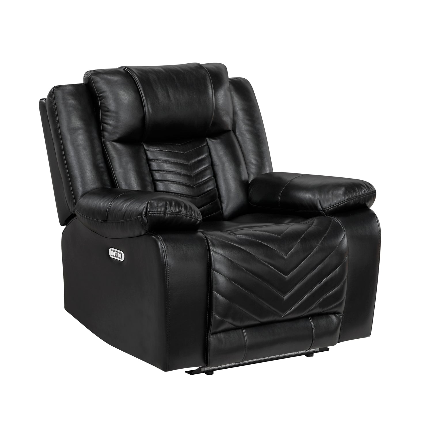8457BLK-1PW Power Reclining Chair with LED and Charging Ports - 8457BLK-1PW