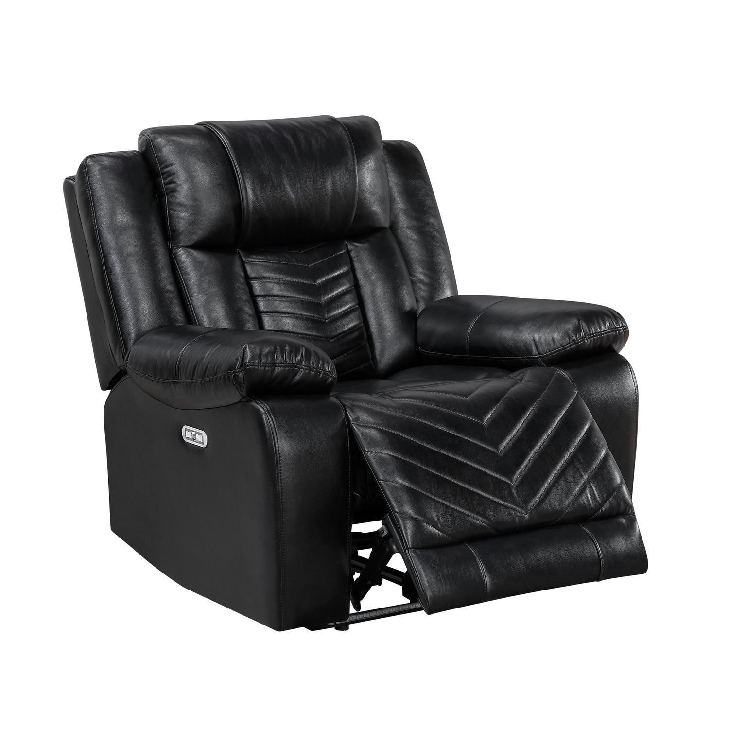 8457BLK-1PW Power Reclining Chair with LED and Charging Ports - 8457BLK-1PW