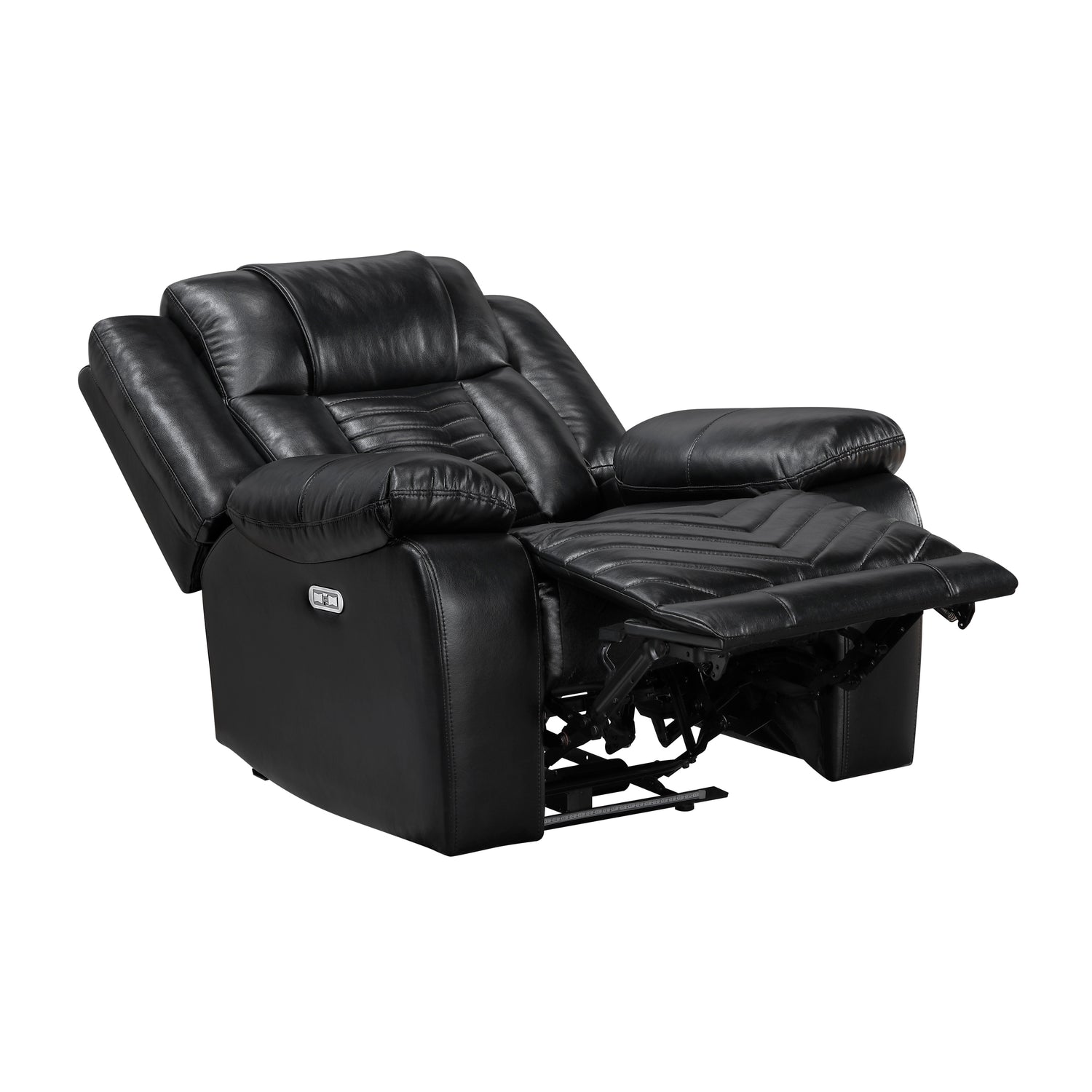 8457BLK-1PW Power Reclining Chair with LED and Charging Ports - 8457BLK-1PW