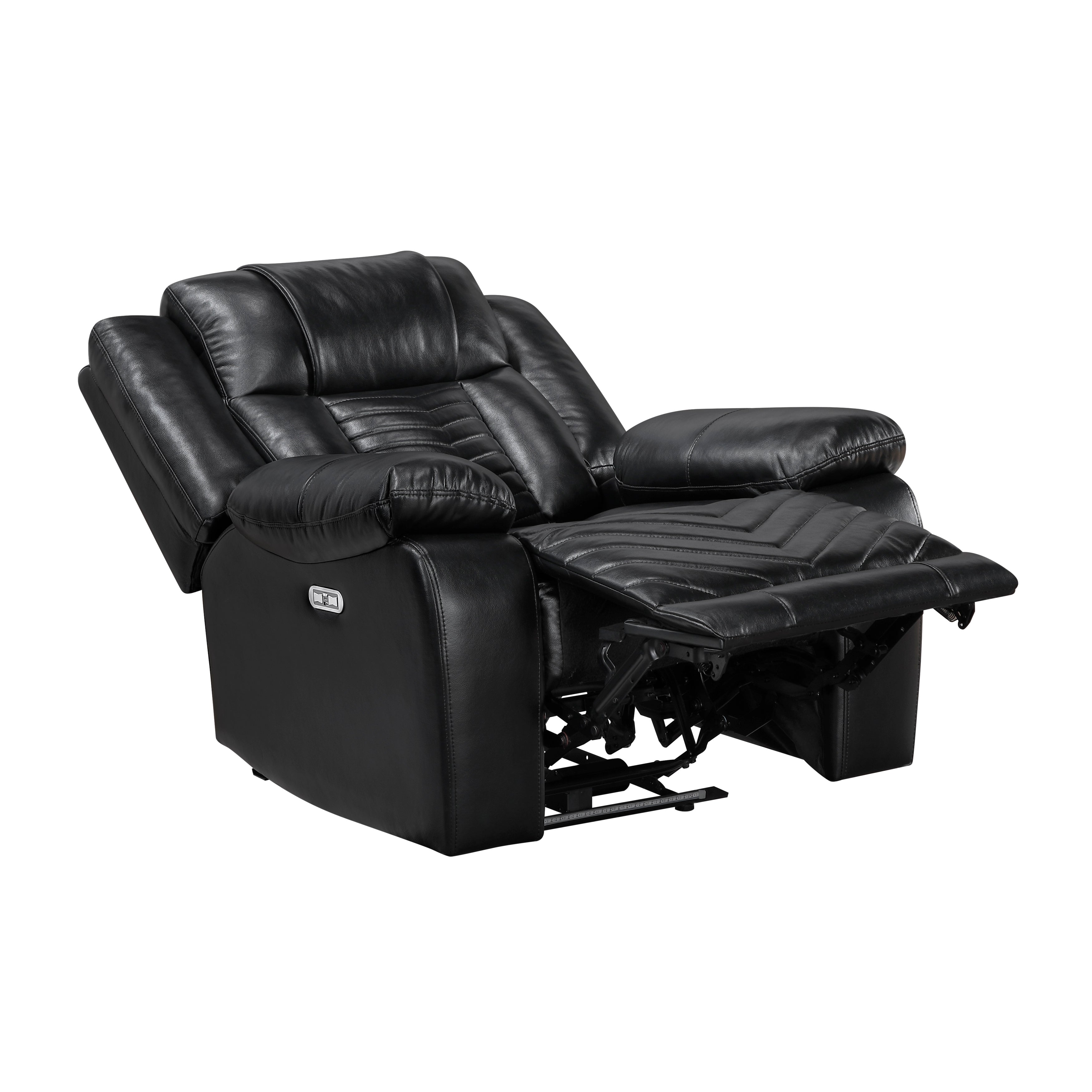 8457BLK-1PW Power Reclining Chair with LED and Charging Ports - 8457BLK-1PW