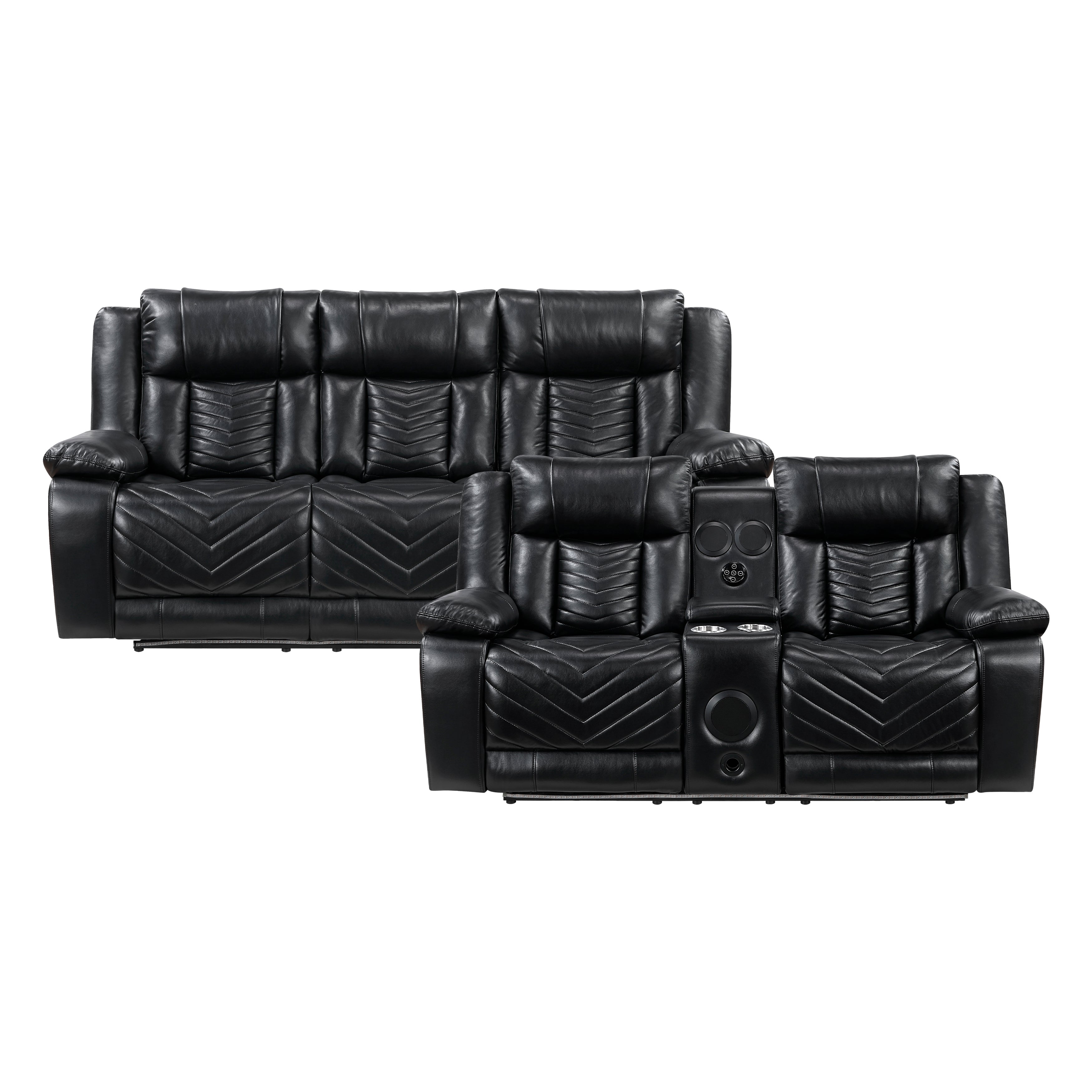 8457BLK*2PW 2pc Set: Sofa, Love (Power) - 8457BLK*2PW