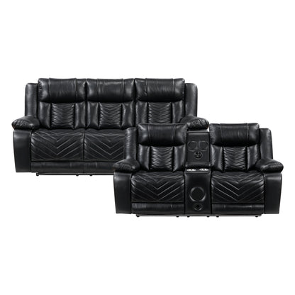 8457BLK*2PW 2pc Set: Sofa, Love (Power) - 8457BLK*2PW