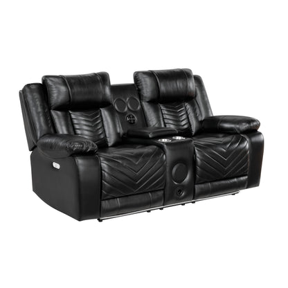 8457BLK*2PW 2pc Set: Sofa, Love (Power) - 8457BLK*2PW