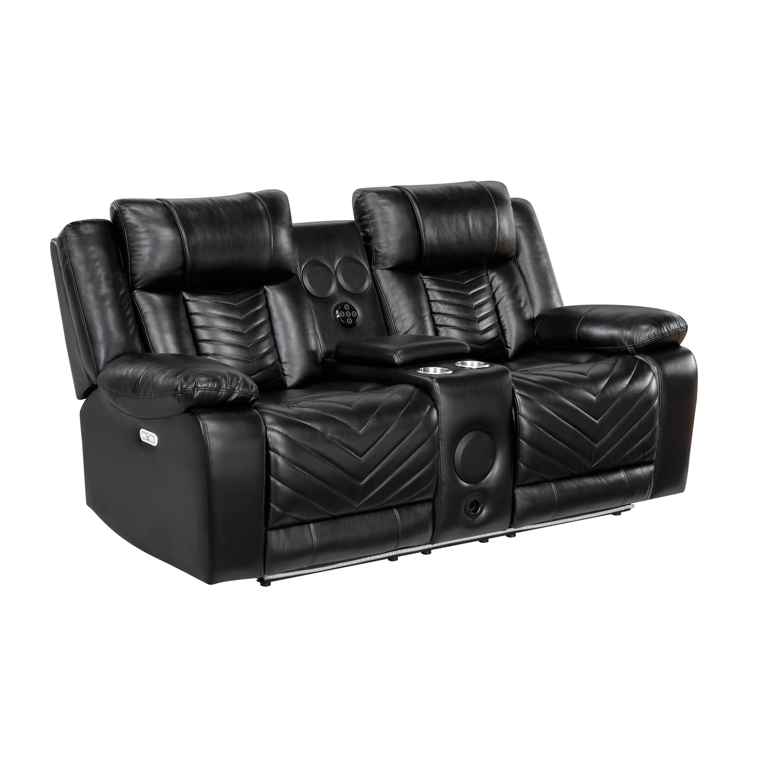 Huron Black Power Double Reclining Living Room Set from Homelegance - Luna Furniture