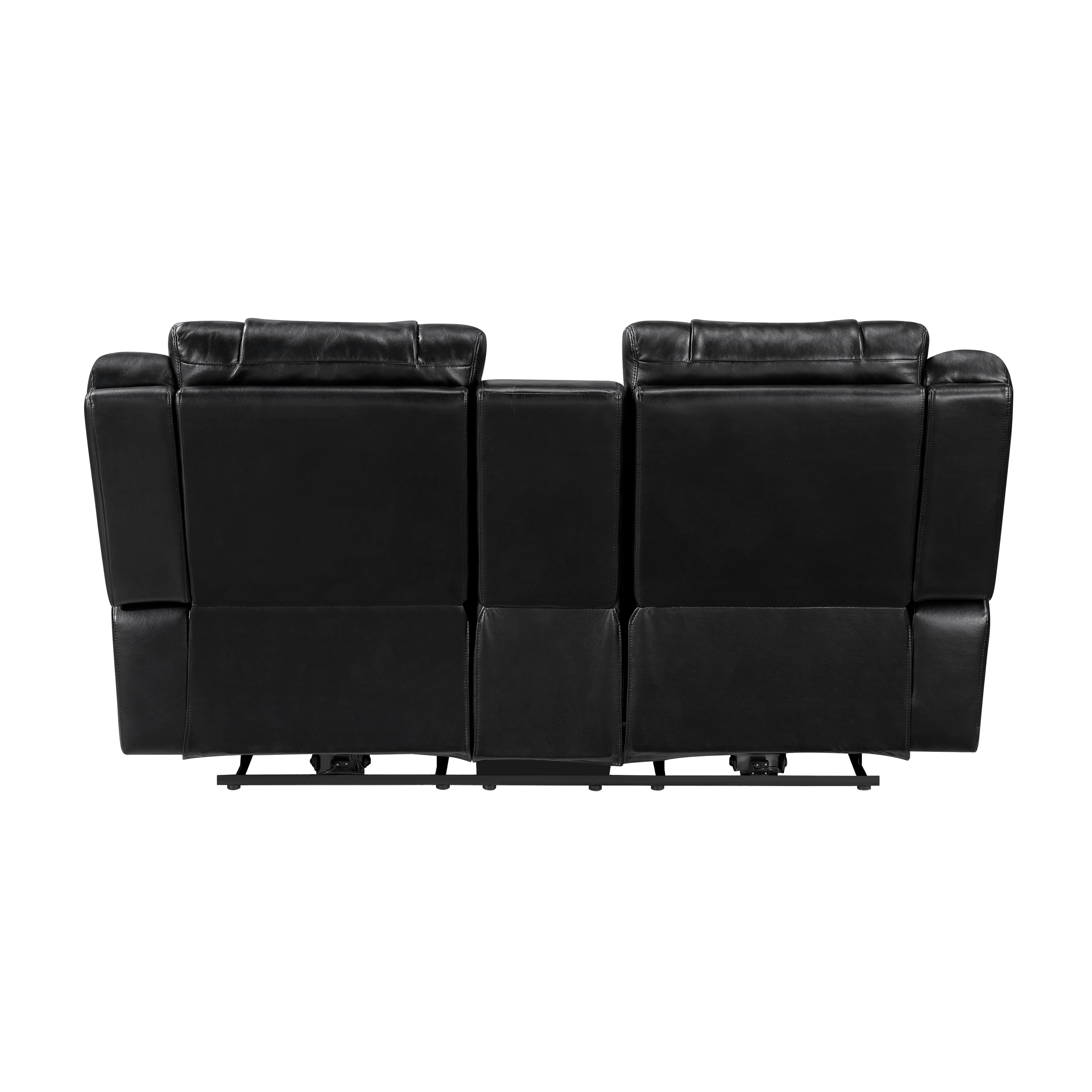 8457BLK-2PW Power Double Reclining Love Seat with Center Console, Wireless Speakers, LED and Charging Ports - 8457BLK-2PW