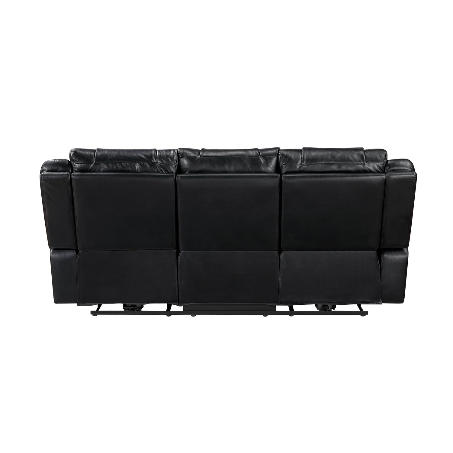 8457BLK-3PW Power Double Reclining Sofa with Center Drop-Down Cup Holders, Wireless Charger, Magazine Bag, LED and Charging Ports - 8457BLK-3PW
