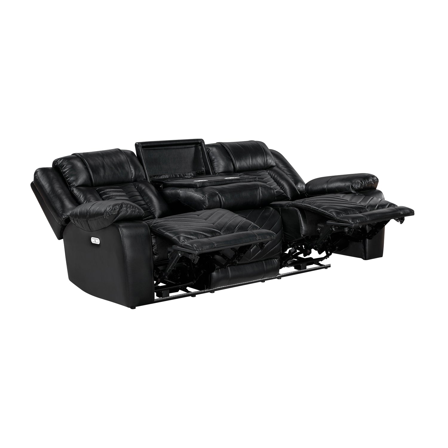 Huron Black Power Double Reclining Living Room Set from Homelegance - Luna Furniture