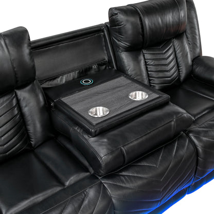 Huron Black Power Double Reclining Living Room Set from Homelegance - Luna Furniture