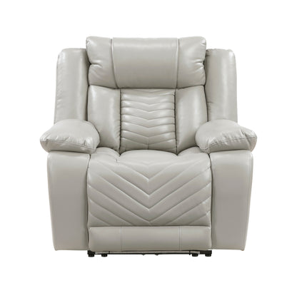 8457GRY-1PW Power Reclining Chair with LED and Charging Ports - 8457GRY-1PW