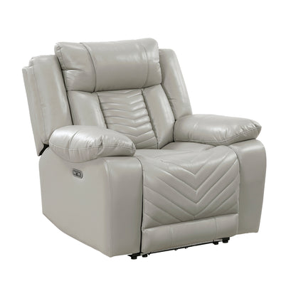 8457GRY-1PW Power Reclining Chair with LED and Charging Ports - 8457GRY-1PW